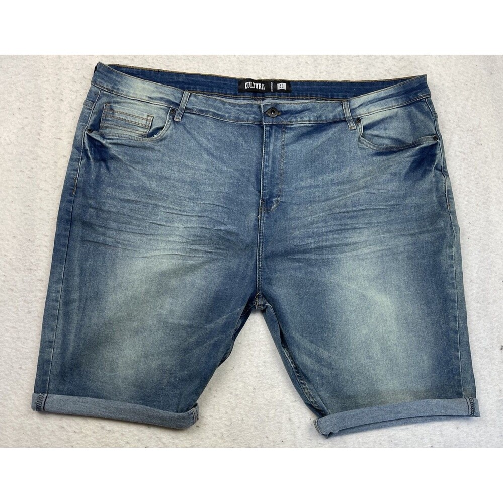 Cultura Men's Size 48” Premium Blue Denim Comfort Stretch Jeans Shorts NWT